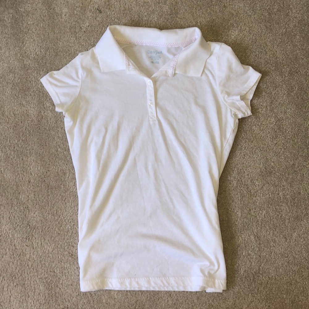 White collared polo t shirt